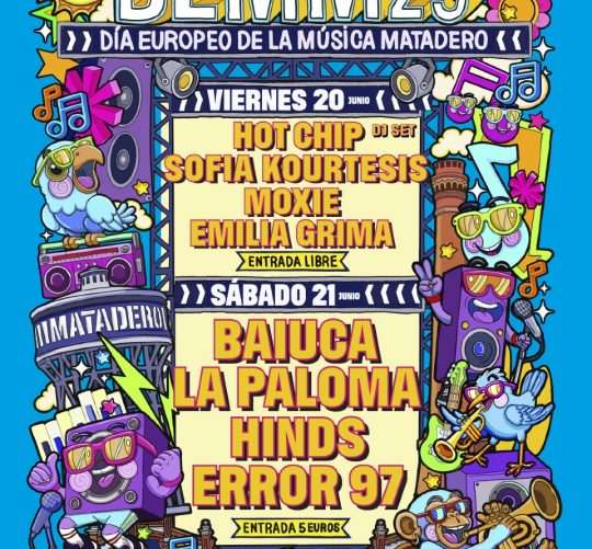 Matadero Madrid volverá a acoger este año 2025 conciertos para celebrar el Día Europeo de la Música (DEMM), durante el 20, 21 y 22 de junio.