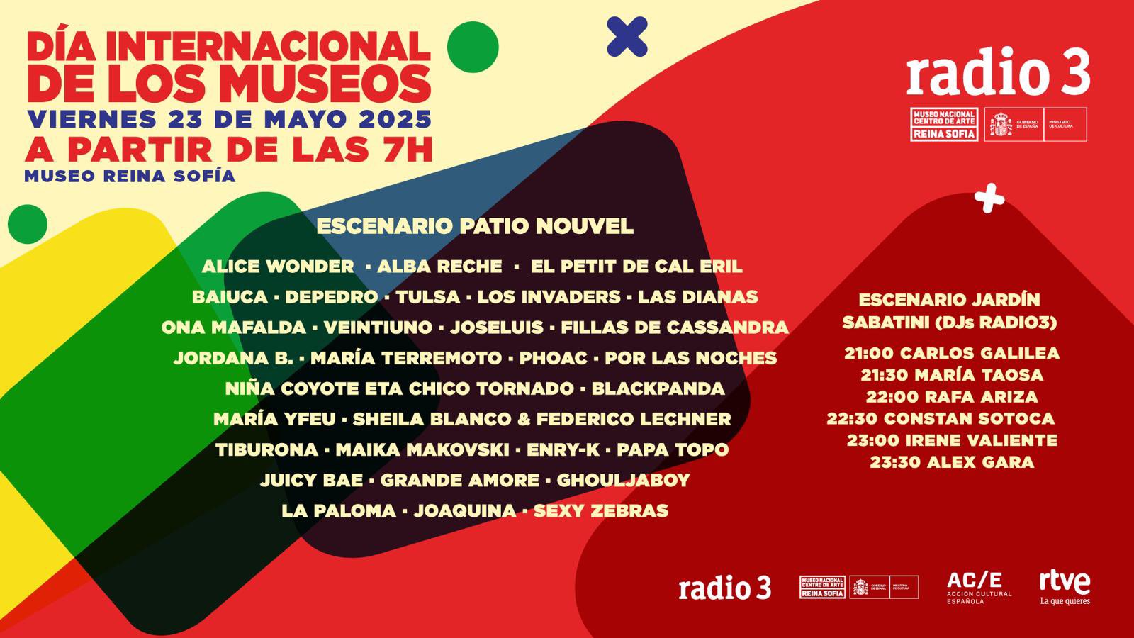 Radio 3 llenará de música el Museo Reina Sofía de Madrid para conmemorar el Día Internacional de los Museos el próximo viernes día 23 de mayo