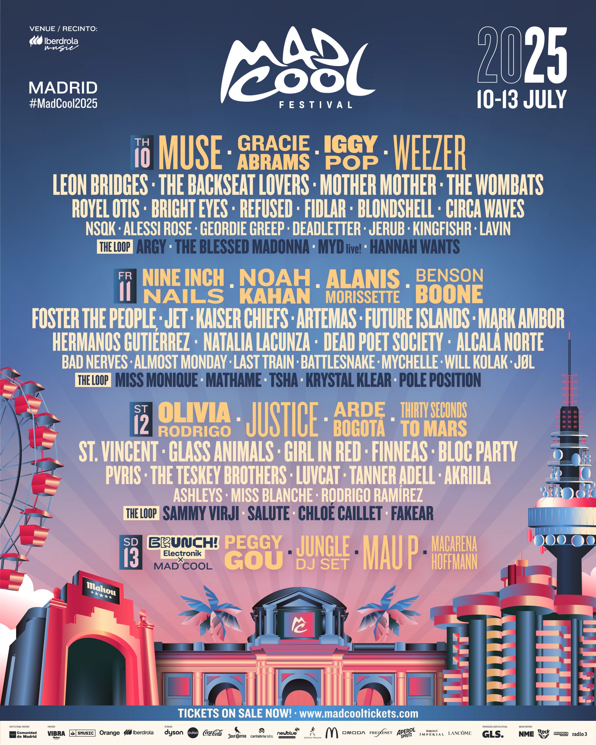 Mad Cool Festival 2025 anuncia la incorporación de Muse como nuevo cabeza de cartel para el jueves 10 de julio, en sustitución de Kings of Leon