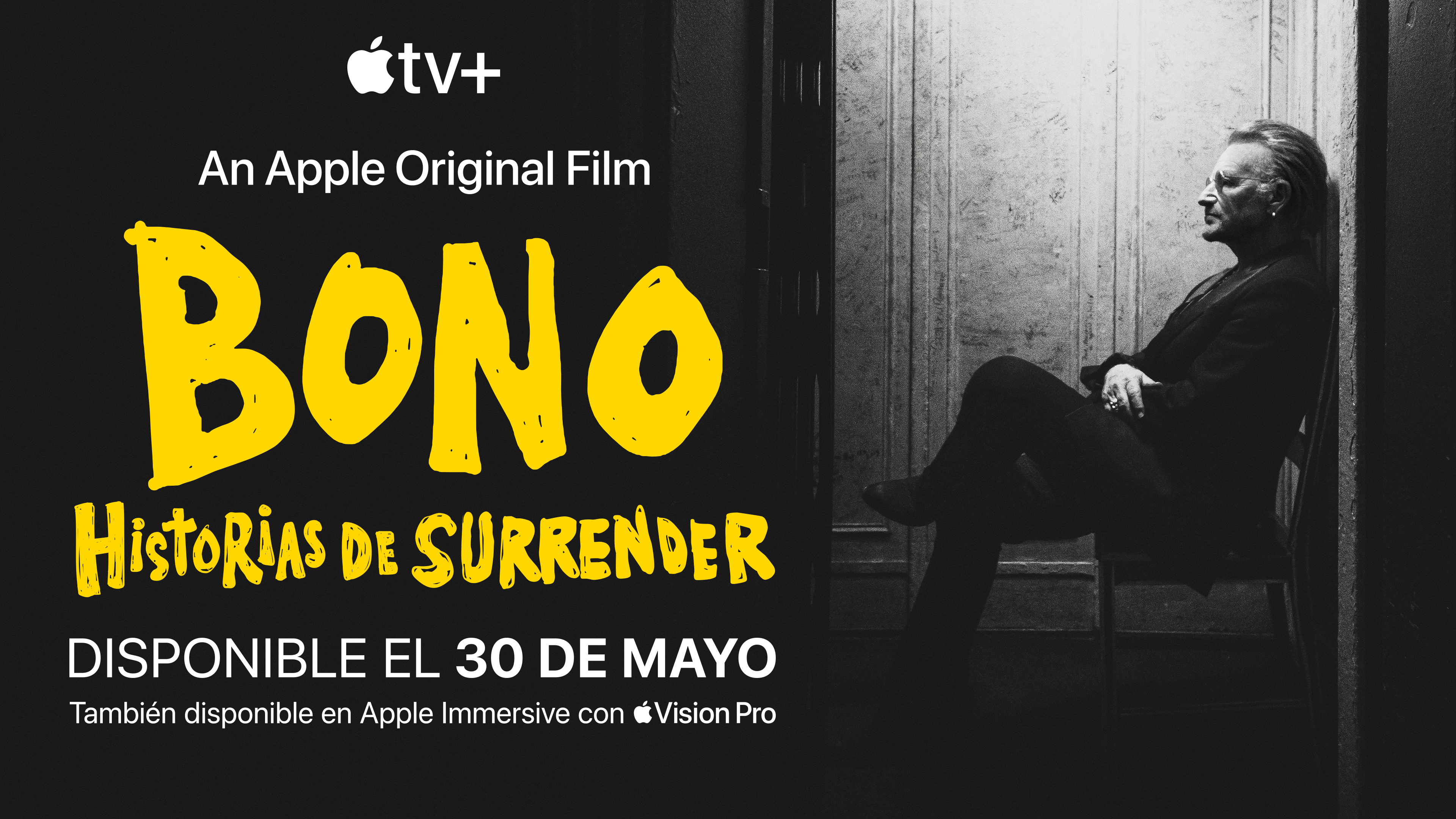 Tráiler de la esperada película 'Bono: Historias de Surrender', que se estrenará a nivel mundial el próximo viernes 30 de mayo en Apple TV+