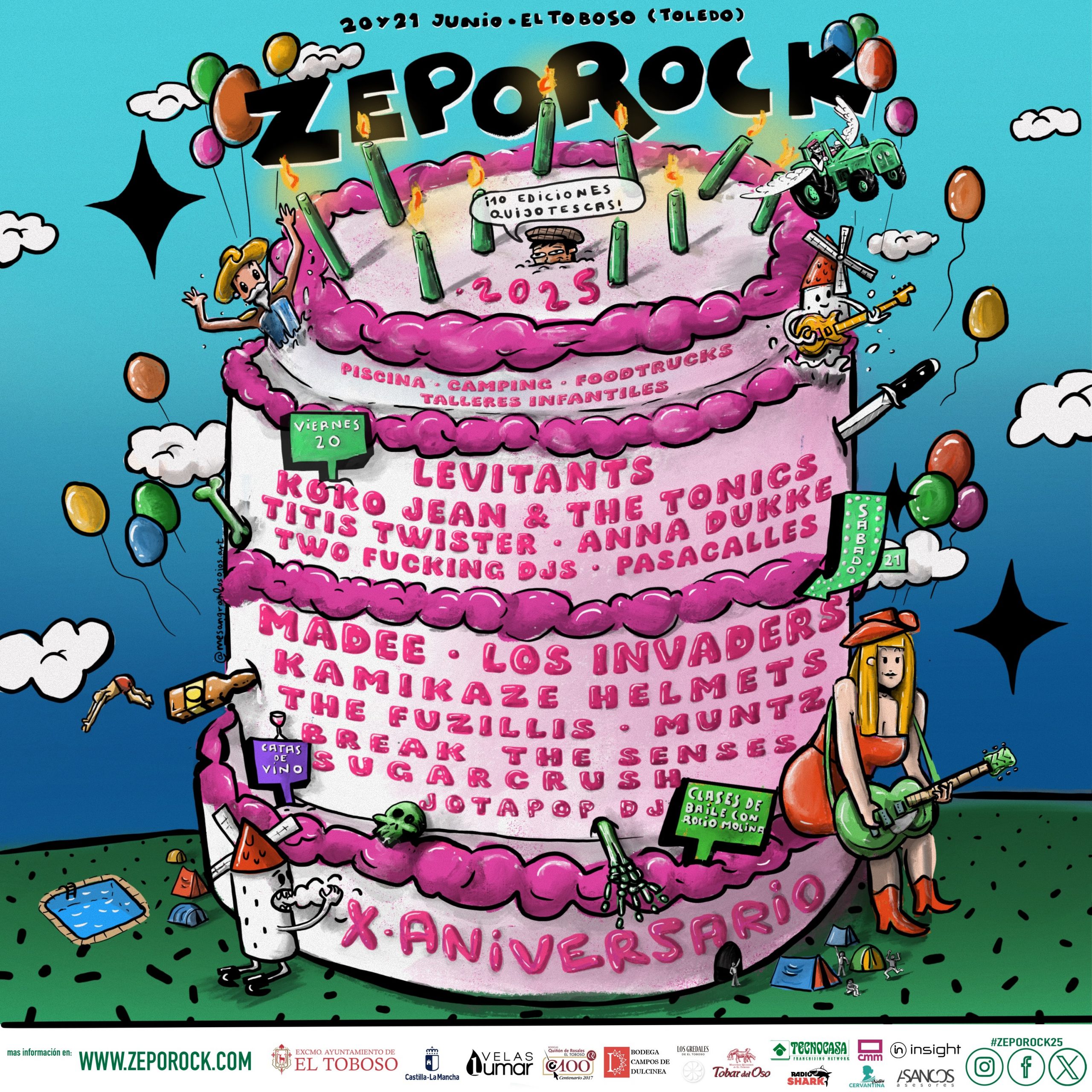 Zeporock 2025, los días 20 y 21 de junio de 2025 en El Toboso (Toledo) con Levitants, Los Invaders, Madee, Kamikaze Helmets y muchos más