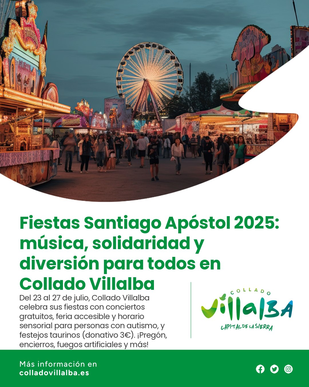Esta semana se celebran las Fiestas de Santiago Apostol de Collado Villalba 2025 en diferentes emplazamientos de la localidad madrileña