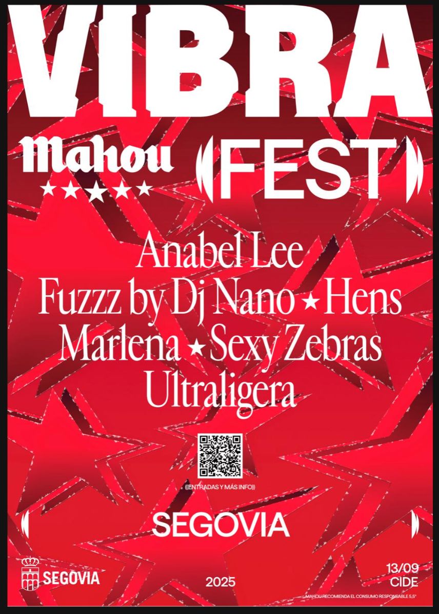 Vibra Mahou Fest contará con una nueva parada en Segovia el próximo 13 de septiembre, con doce horas de música en directo con varios artistas
