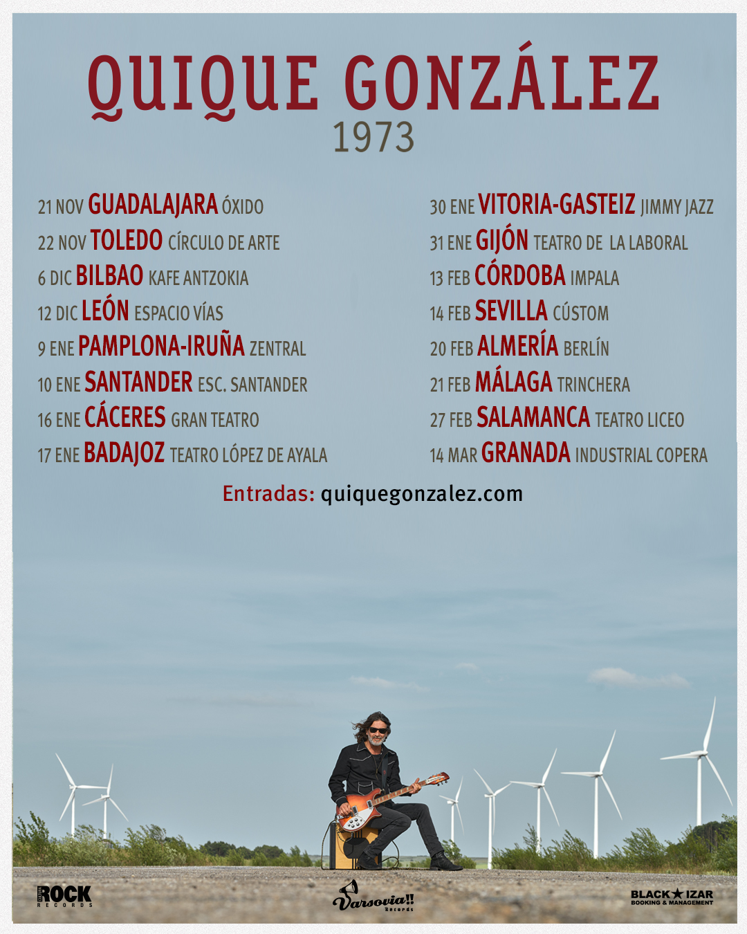 Tras anunciar la publicación en octubre de su nuevo disco, '1973', el músico Quique González presenta las primeras fechas de su nueva gira
