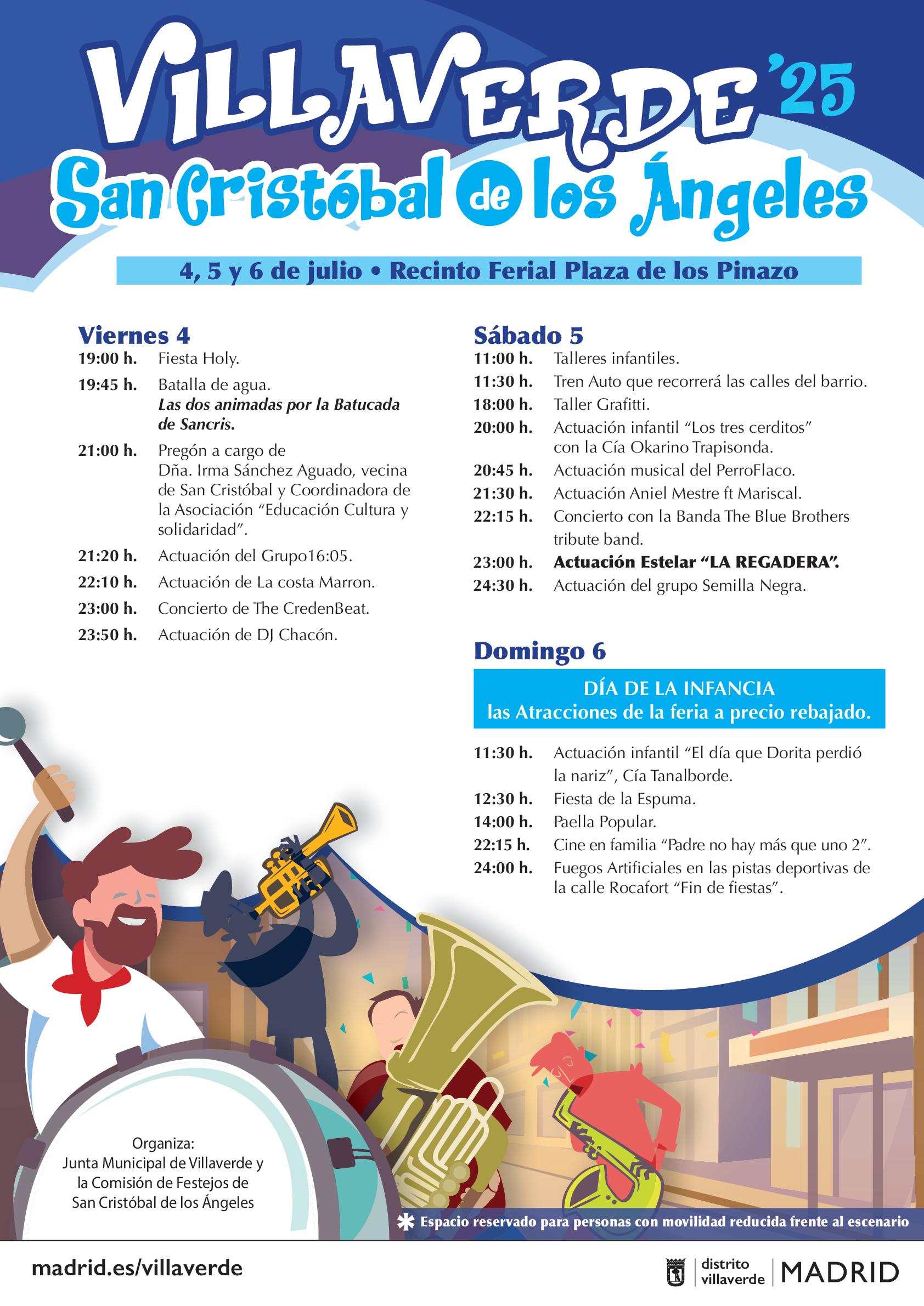 Este fin de semana se celebran las Fiestas de San Cristóbal de Los Ángeles 2025, en el distrito madrileño de Villaverde, con música y más