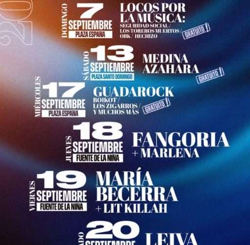 Ya se conoce la programación de conciertos de las Ferias y Fiestas de Guadalajara 2025, que tendrán lugar del 7 al 20 de septiembre.