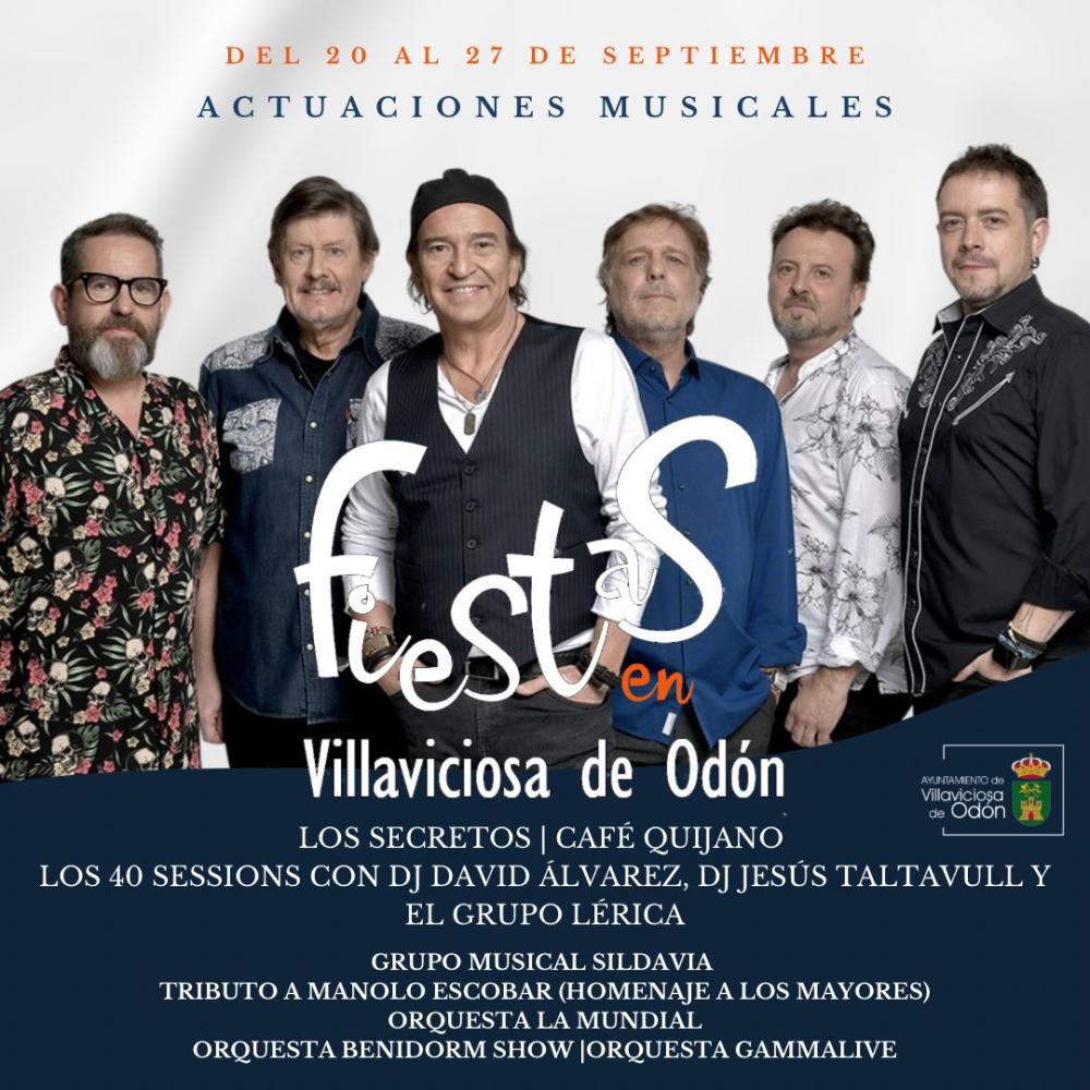 Las fiestas de Villaviciosa de Odón 2025 se celebran en septiembre con conciertos gratuitos de Los Secretos, Café Quijano y otros muchos más