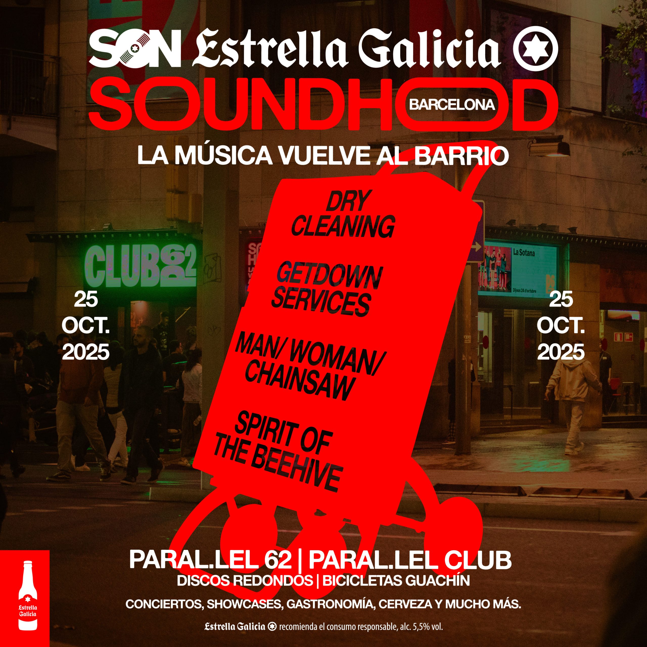 El sábado 25 de octubre, SON Estrella Galicia celebrará una nueva edición de Soundhood en Barcelona después de pasar este año por ciudades como A Coruña, Granada o Londres.