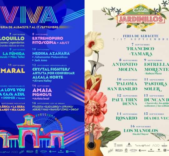 Programación completa de los conciertos de la Feria de Albacete 2025, en distintos espacios de la ciudad desde el 7 hasta el 16 de septiembre