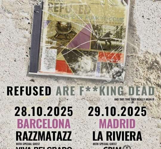 Refused harán dos conciertos en salas en Barcelona y Madrid despidiendo ante sus fans españoles su carrera de más de treinta años de historia
