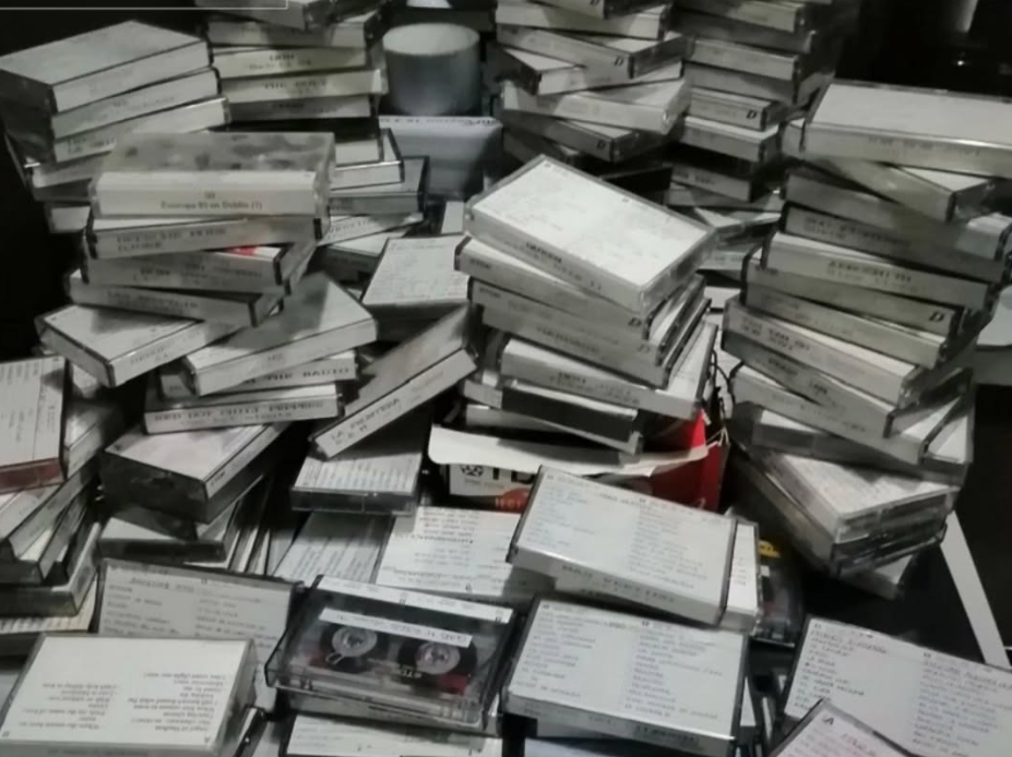 Cintas de casete apiladas