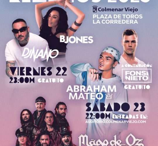 Conciertos de Remedios 2025 en Colmenar Viejo con Mago de Oz y DJ Nano gratis este agosto