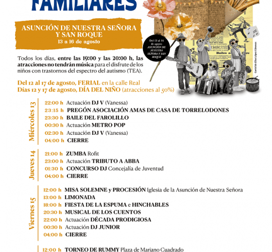 Torrelodones celebra del 13 al 16 de agosto sus Fietas del Pueblo 2025, como es tradicional con los conciertos como principal reclamo