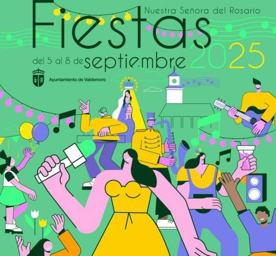 Programación de actividades de las Fiestas de Valdemoro 2025, con conciertos y diferentes tipos de actividades variadas para todas las edades