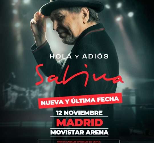 Joaquín Sabina suma un décimo y último concierto en el Movistar Arena de Madrid el próximo 12 de noviembre, dentro de su gira de despedida