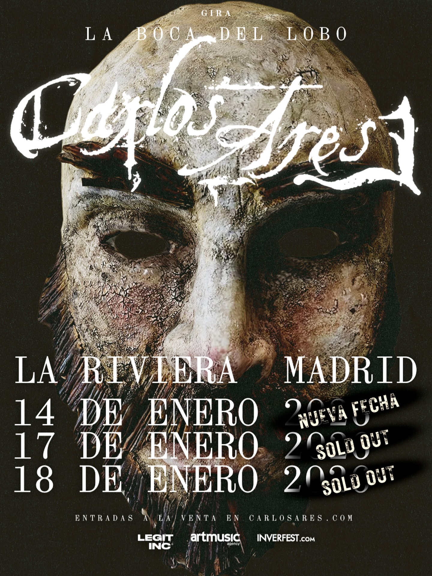 Después de agotar los dos conciertos hasta ahora anunciados, Carlos Ares anuncia una tercera fecha en La Riviera madrileña dentro de Inverfest
