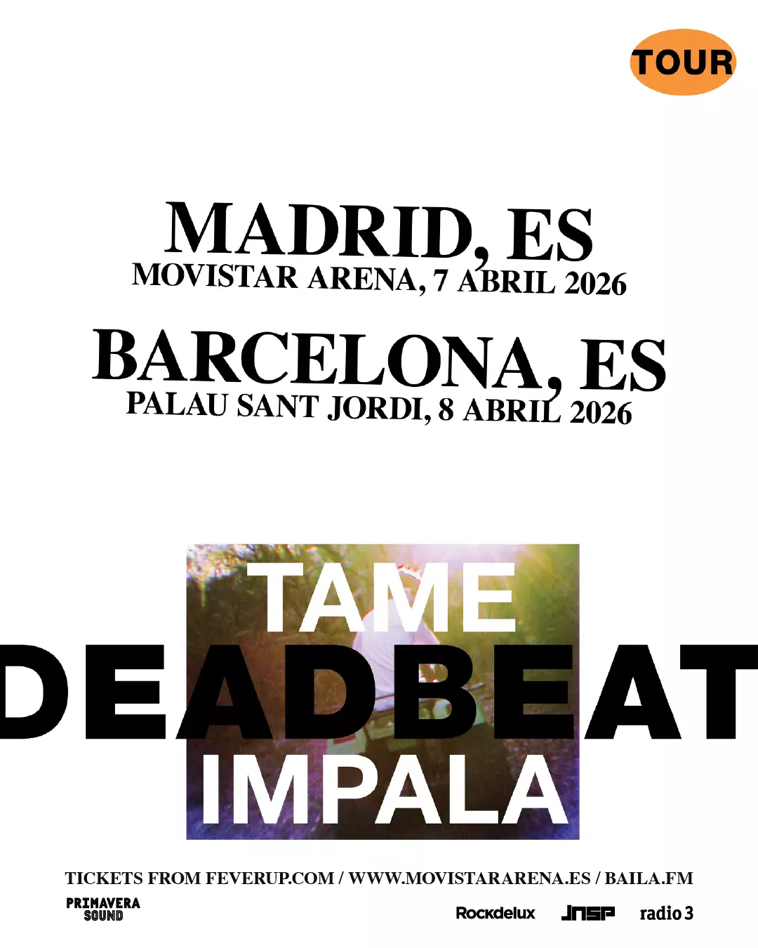 Tame Impala volverá a España para tocar en Madrid y Barcelona con sendos conciertos en Madrid y Barcelona en abril de 2026