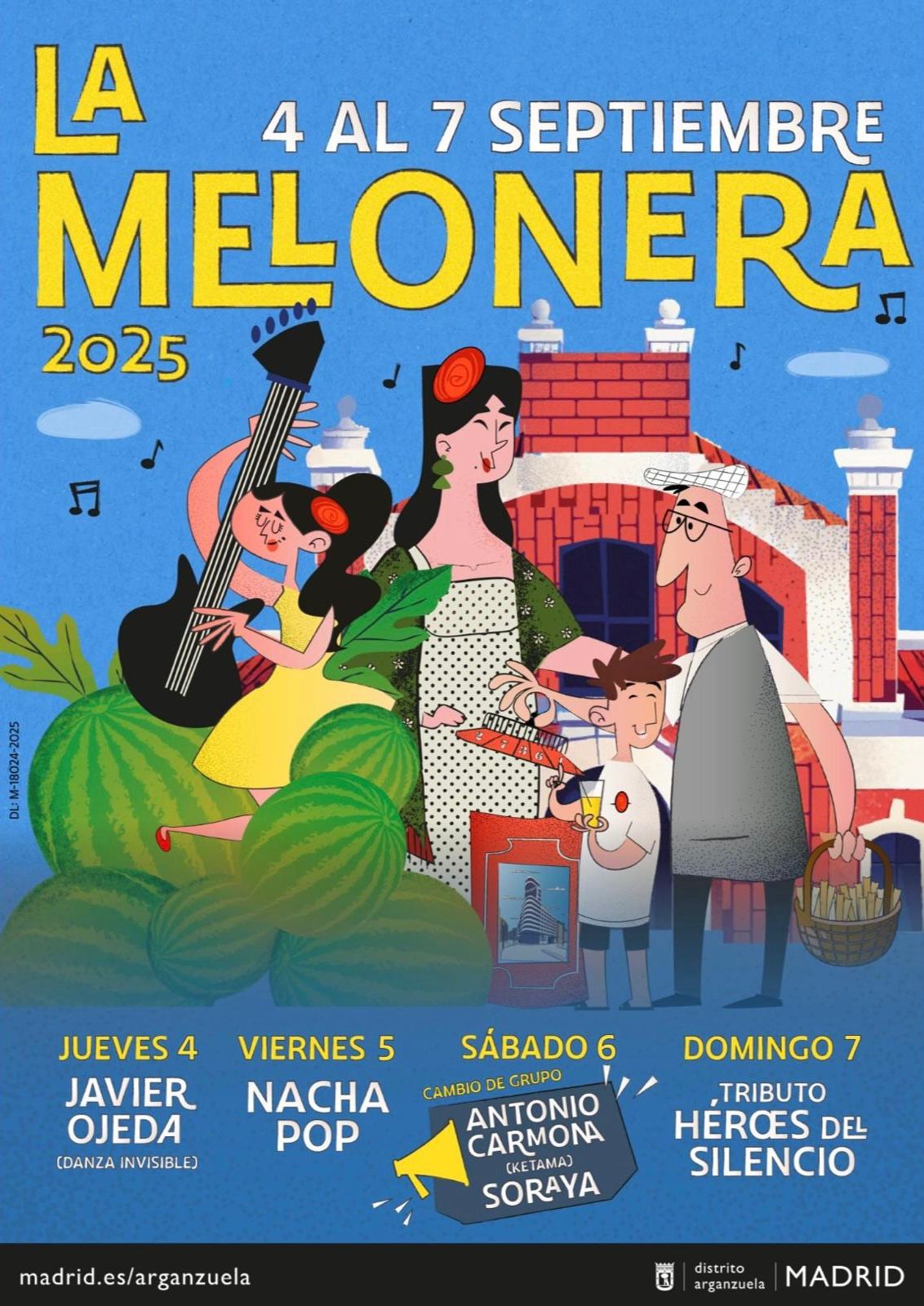 Antonio Carmona y Soraya sustituyen a Camela en las Fiestas de La Melonera 2025, que tienen lugar en Madrid Río del día 4 al 7 de septiembre