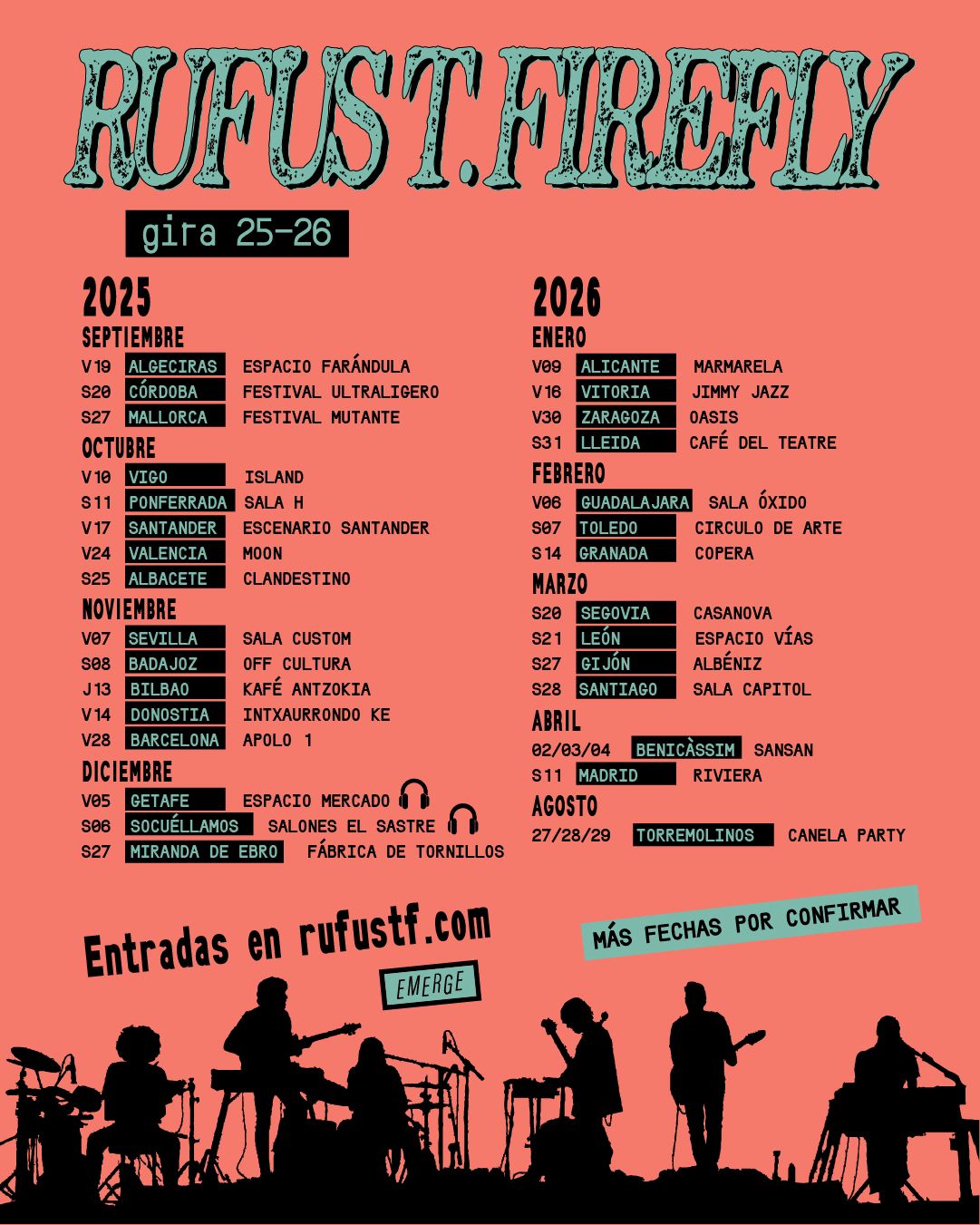 Rufus T Firefly vuelven a las salas para presentar su último disco y llevarán su inconfundible directo con una gira por toda España