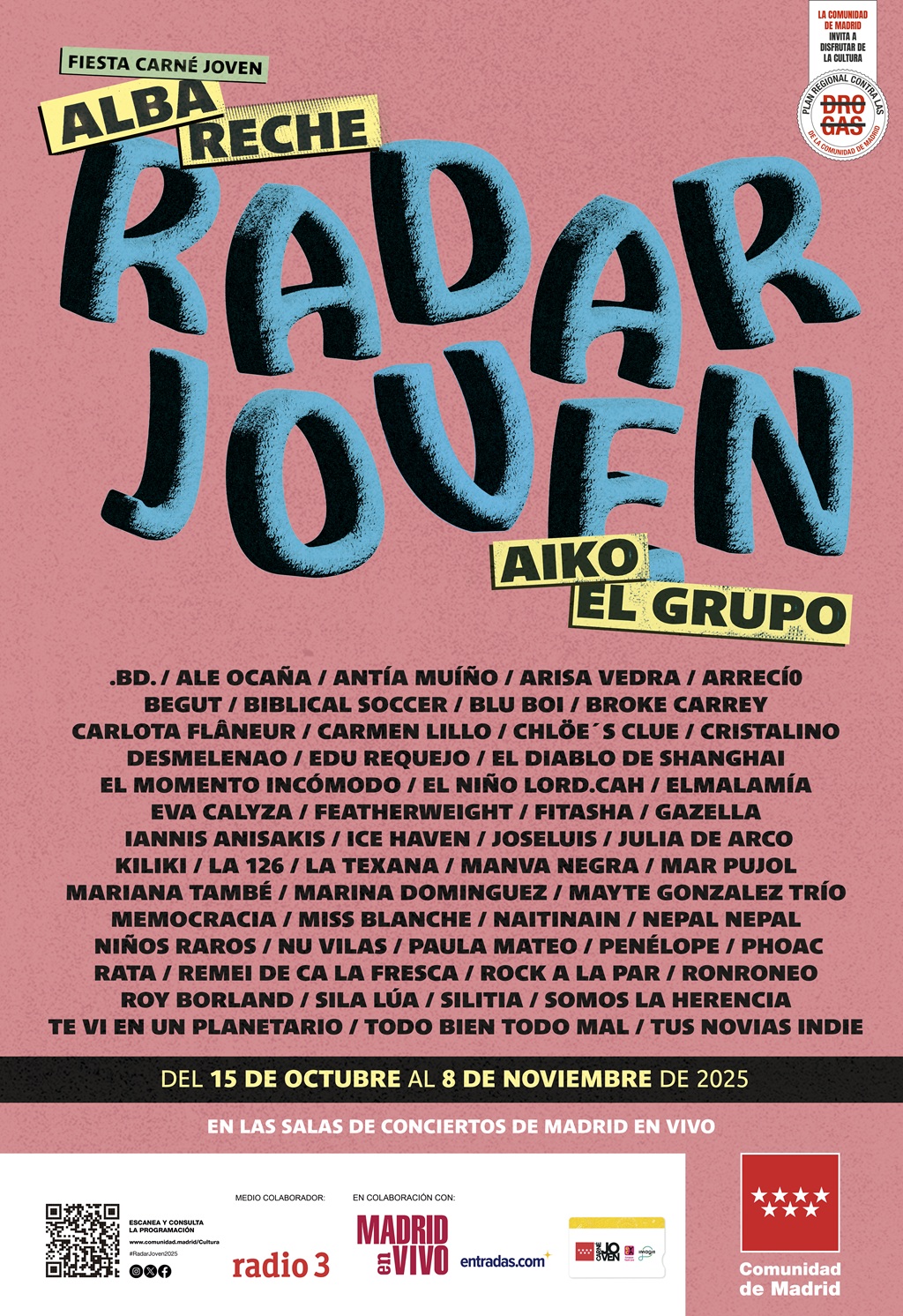 Ya está aquí la programación completa de conciertos de Radar Joven 2025, con más de un centenar de artistas emergentes en salas de Madrid