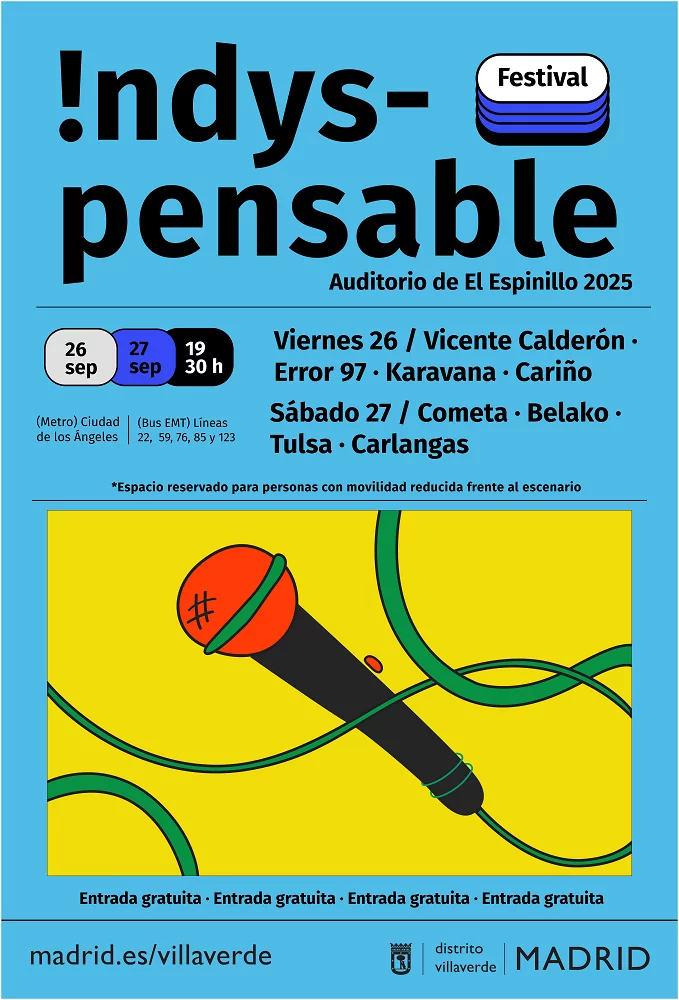 El festival de música independiente Indyspensable regresa los próximos 26 y 27 de septiembre a Villaverde para celebrar este 2025 su vigésima edición