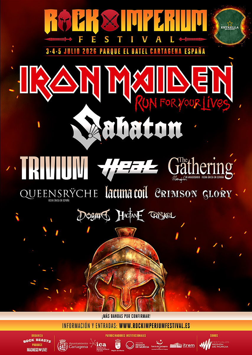 El Rock Imperium 2026 de Cartagena confirma a Iron Maiden como gran cabeza de cartel. El festival tendrá lugar los días 3, 4 y 5 de julio