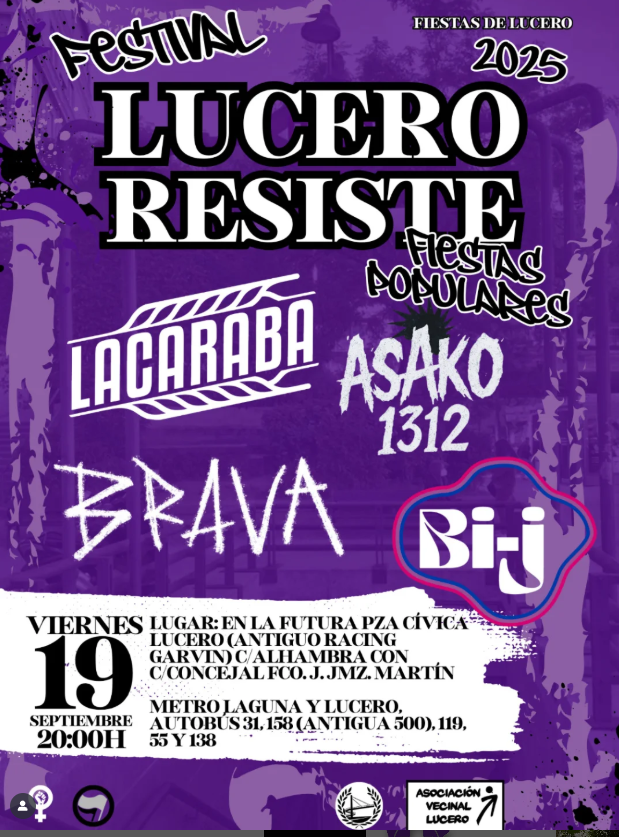 El Festival Lucero Resiste es el plato fuerte musical de las Fiestas de Lucero 2025