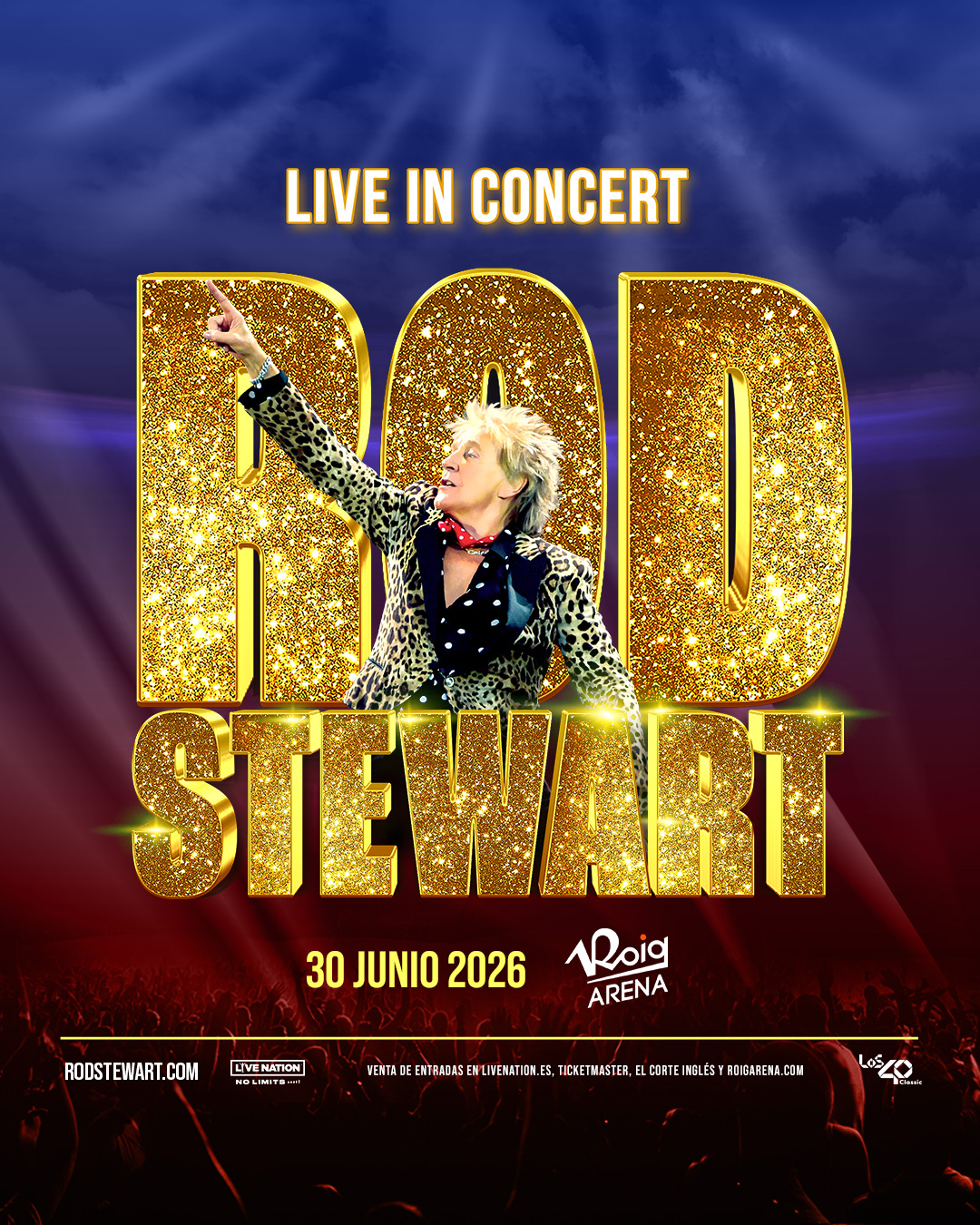 Sir Rod Stewart dará un concierto el próximo 30 de junio en el recién estrenado Roig Arena de Valencia. Las entradas cuestan desde 70 euros