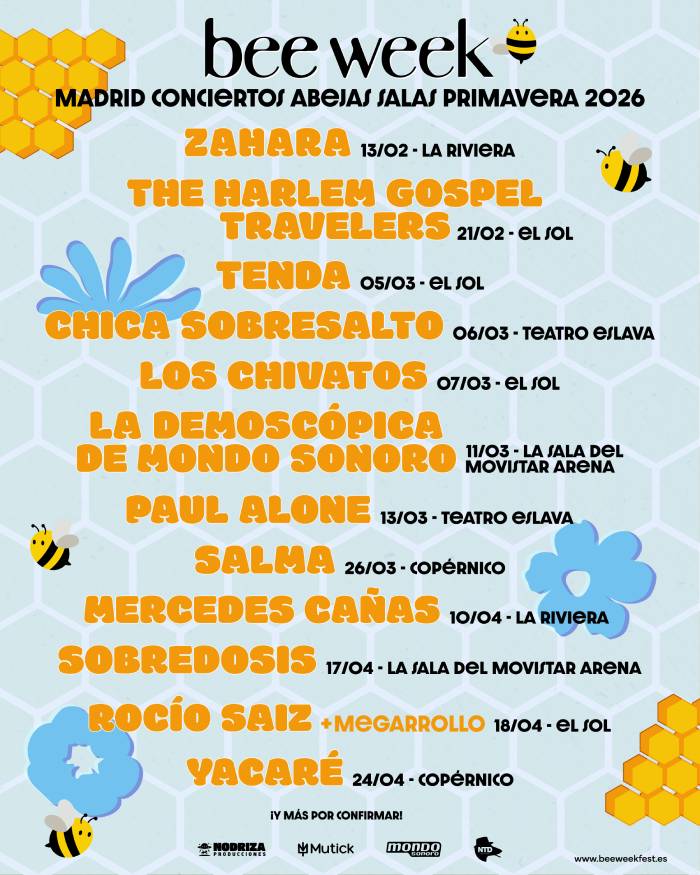 El festival Bee Week 2026 sigue ampliando su cartel con más conciertos de nuevos artistas. Destacan Chica Sobresalto, Tenda o Mercedes Cañas