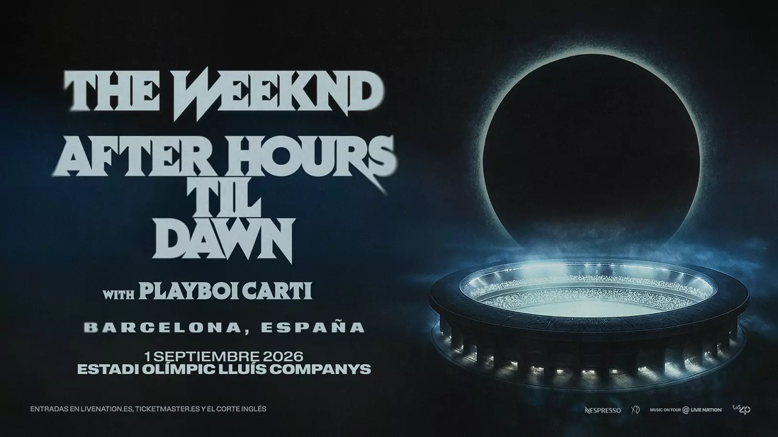 The Weeknd añade una nueva fecha el 1 de septiembre de 2026 en el Estadi Olímpic Lluís Companys de Barcelona dentro de su gran gira mundial