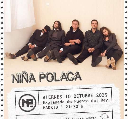 Niña Polaca dará un concierto gratuito este viernes 10 de octubre en la Explanada del Puente del Rey de Madrid Río a partir de las 21:30 horas