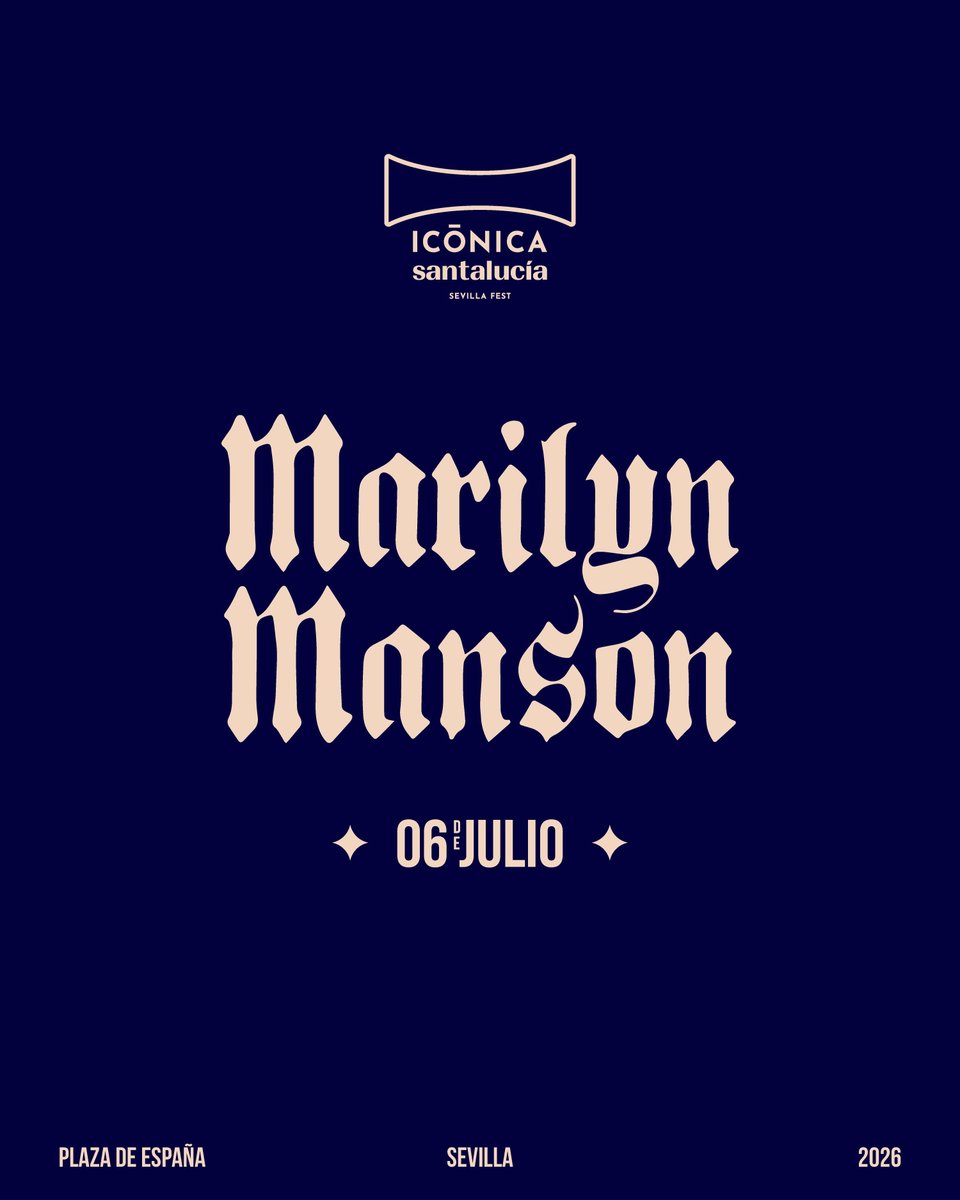 Marilyn Manson hará parada en el Icónica Santalucía Sevilla Fest el próximo 6 de julio, con un concierto en la monumental Plaza de España