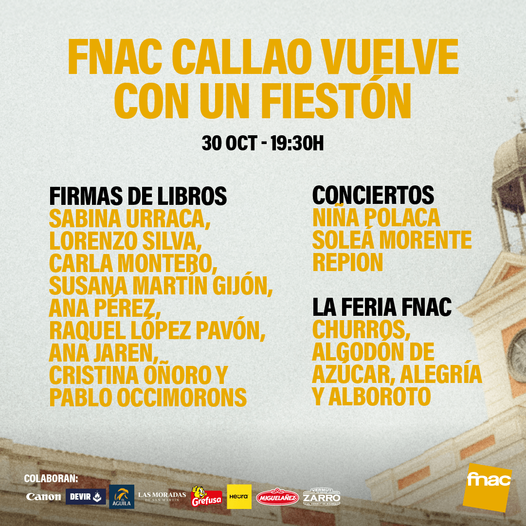 Fnac Callao vuelve con una fiesta que incluye, varios conciertos gratuitos de Niña Polaca, Soleá Morente y Repion el 30 de octubre
