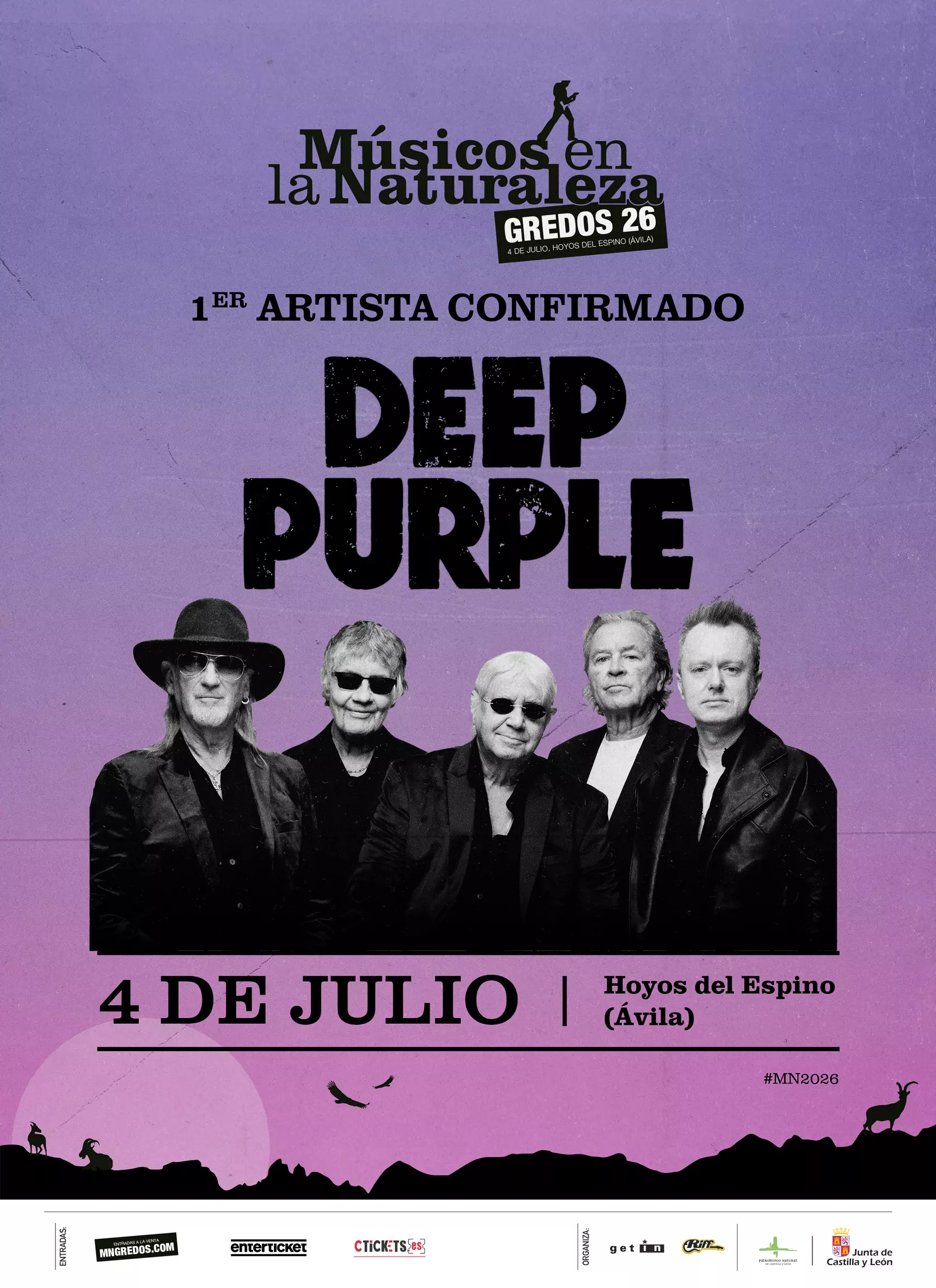 Deep Purple encabezará la próxima edición de Músicos en la Naturaleza 2026. El festival celebrará una nueva cita el próximo día 4 de julio