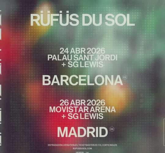 El trío electrónico Rufus du Sol anuncia su gira más ambiciosa de conciertos por Europa, con paradas en abril de 2026 en Barcelona y Madrid