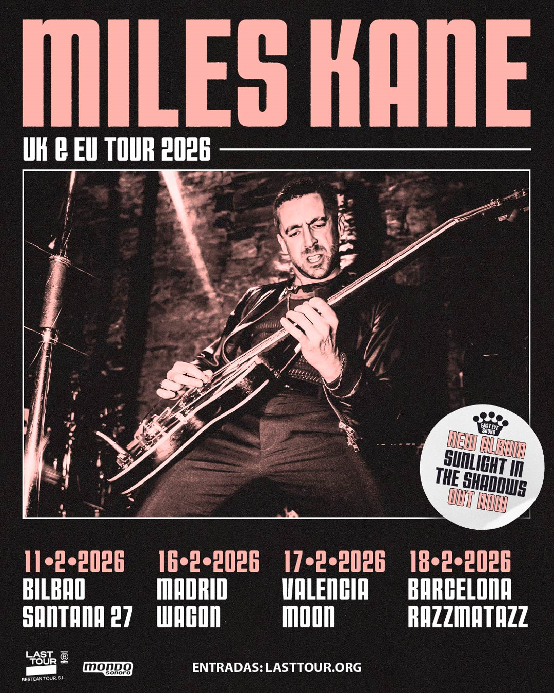 Miles Kane regresa a España para presentar su esperado nuevo disco, 'Sunlight In The Shadows' en cuatro conciertos en febrero del año 2026