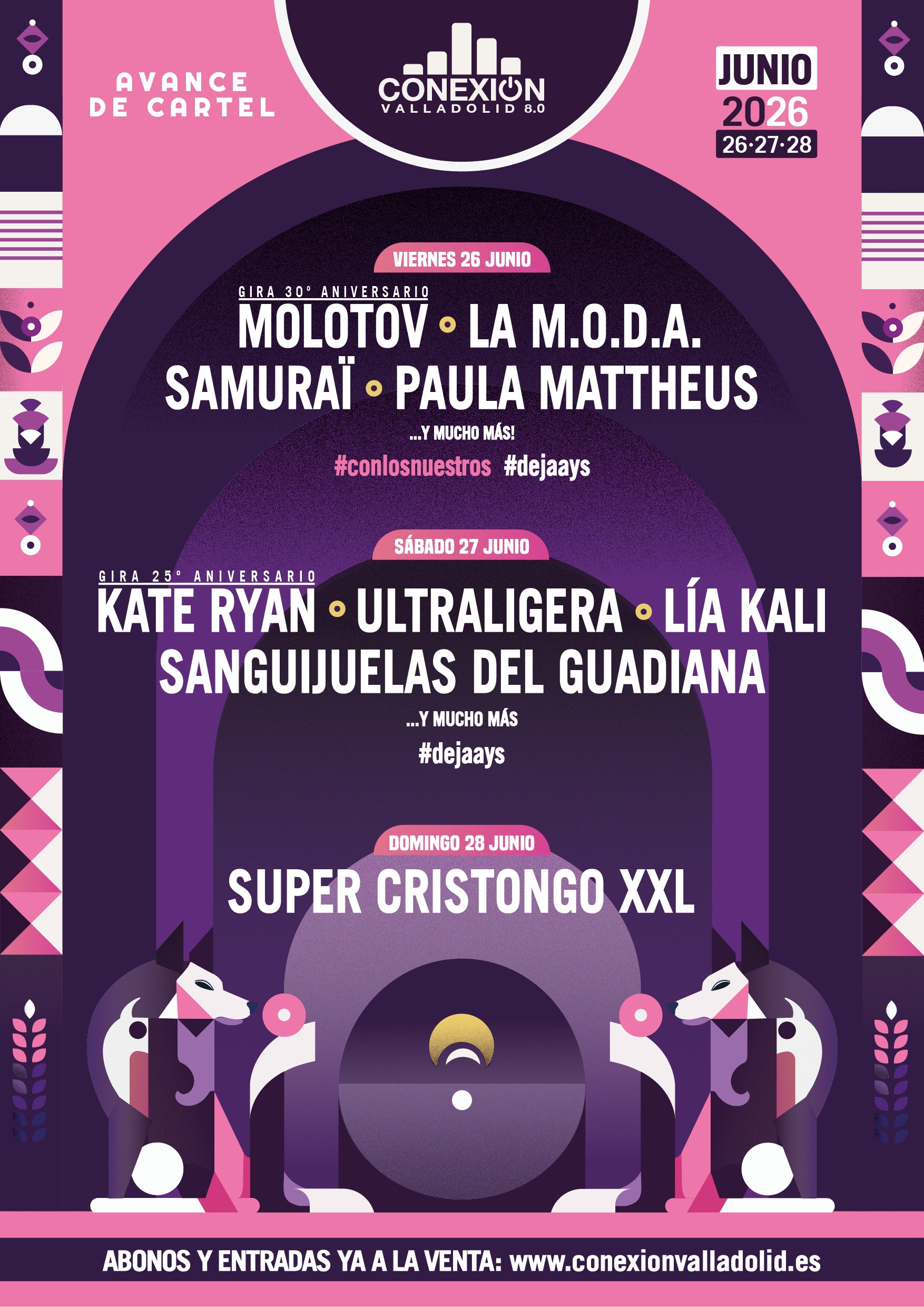 Conexión Valladolid 2026 desvela gran parte de su cartel, que se celebrará el próximo año del 26 al 28 de junio, con artistas de primer nivel