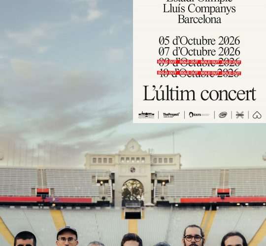 La banda catalana Oques Grasses dará nada menos que cuatro grandes conciertos en el Estadi Olímpic de Montjuic el año que viene, en 2026