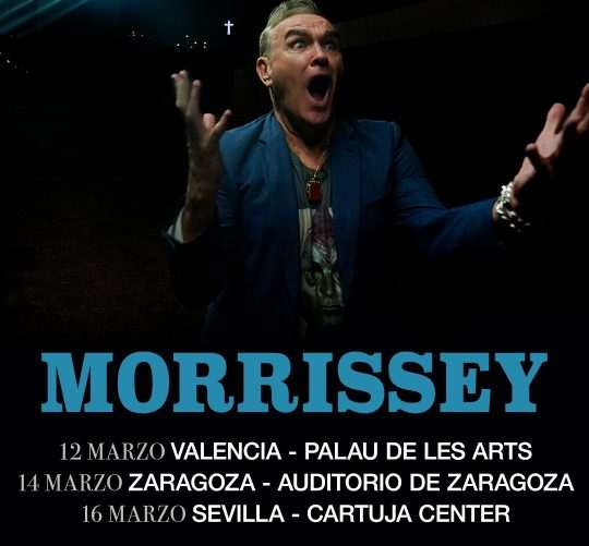 Morrissey anuncia concirtos en Valencia, Zaragoza y Sevilla en marzo de 2026. La venta general de entradas se abrirá este 28 de noviembre