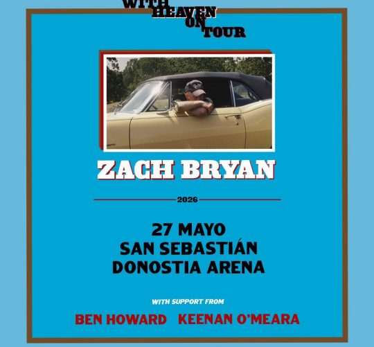 El músico estadounidense Zach Bryan actuará por primera vez en nuestro país en 2026 en un único concierto el 27 de mayo en el Donostia Arena de San Sebastián