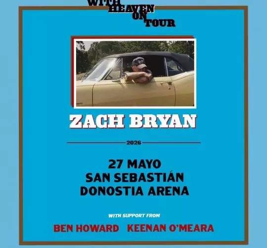 El músico estadounidense Zach Bryan actuará por primera vez en nuestro país en 2026 en un único concierto el 27 de mayo en el Donostia Arena de San Sebastián