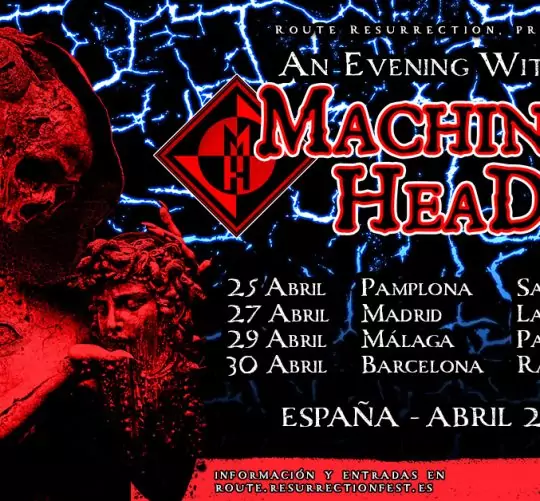 Machine Head anuncia su regreso a nuestro país con una gira española que constará de cuatro conciertos en salas en abril del próximo 2026