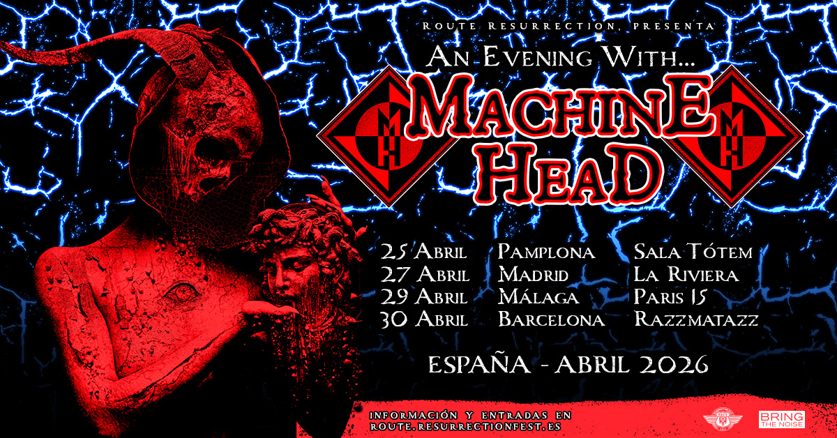 Machine Head anuncia su regreso a nuestro país con una gira española que constará de cuatro conciertos en salas en abril del próximo 2026