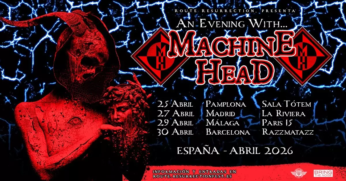 Machine Head anuncia su regreso a nuestro país con una gira española que constará de cuatro conciertos en salas en abril del próximo 2026