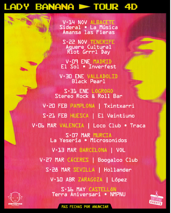 Lady Banana anuncia los primeros conciertos del 'Tour 4D', con el que presentarán su nuevo disco por salas de todo el territorio español.