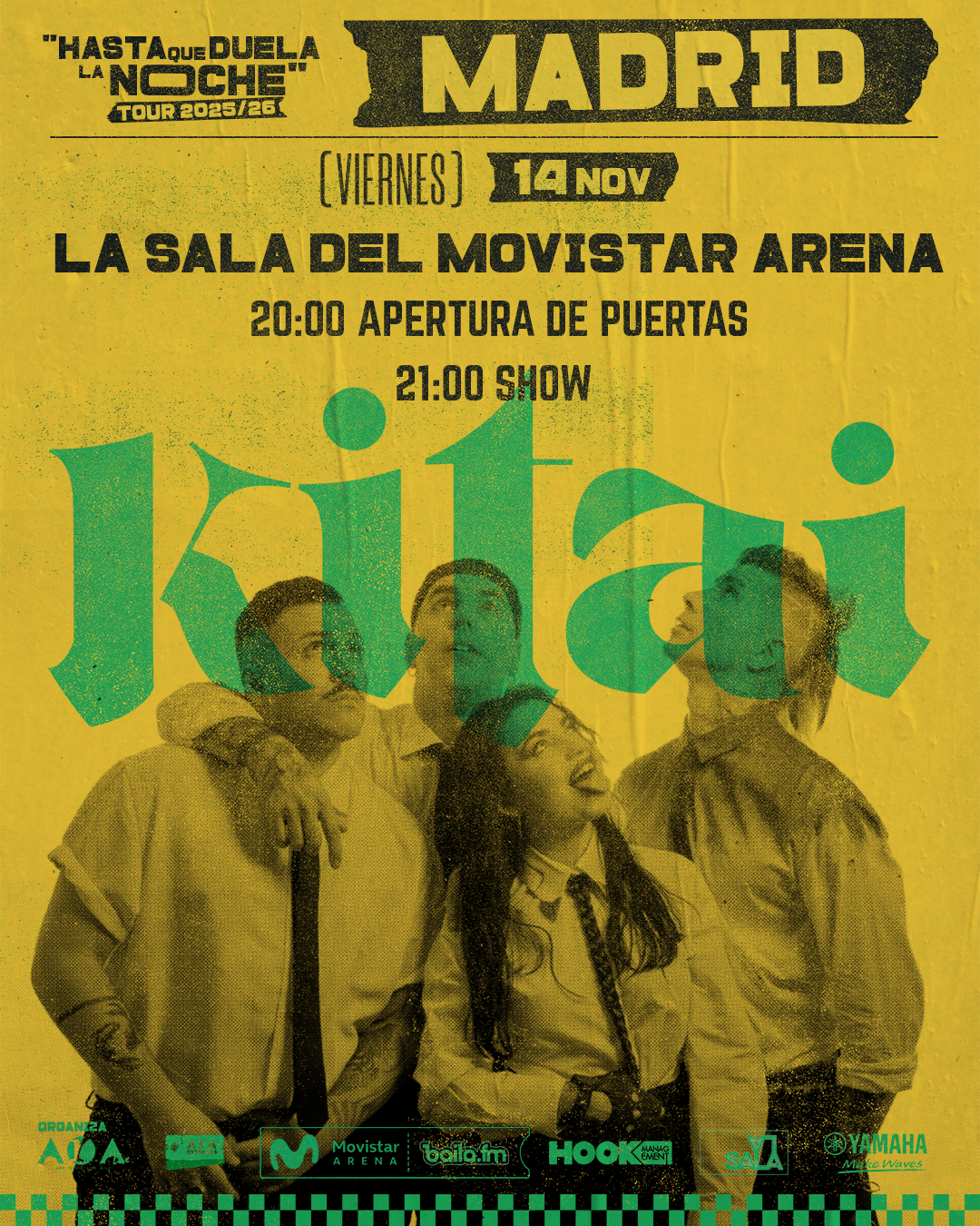 Kitai vuelve a Madrid con un concierto muy especial en la Sala del Movistar Arena de Madrid este próximo viernes 14 de noviembre