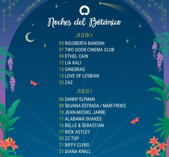 Noches del Botánico 2026 presenta los primeros 16 programas de su décimo aniversario, que se celebrará entre junio y julio en Madrid.