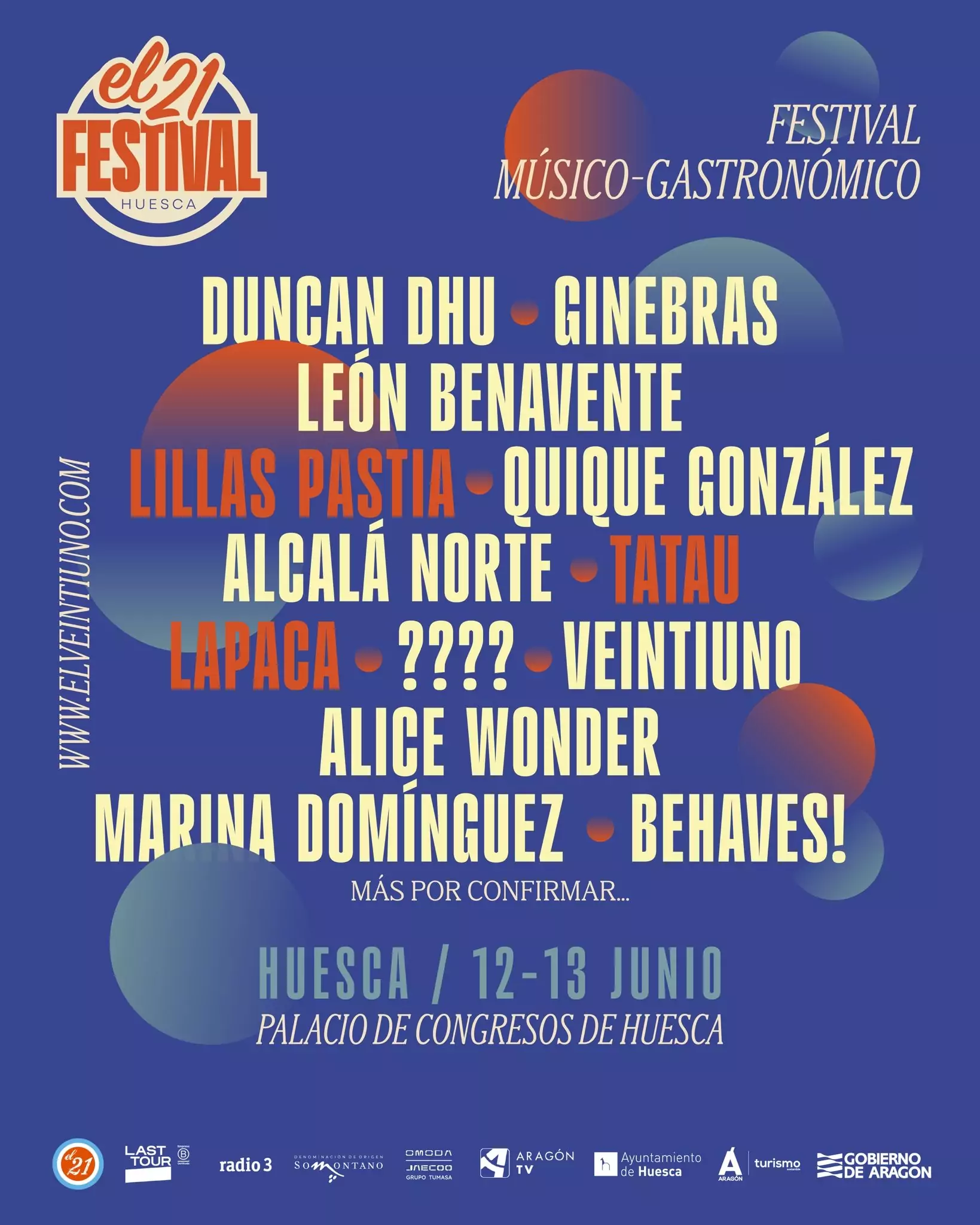 Nace El 21, nuevo festival en Huesca que tendrá lugar los días 12 y 13 de junio en el Palacio de Congresos con un cartel nacional de artistas