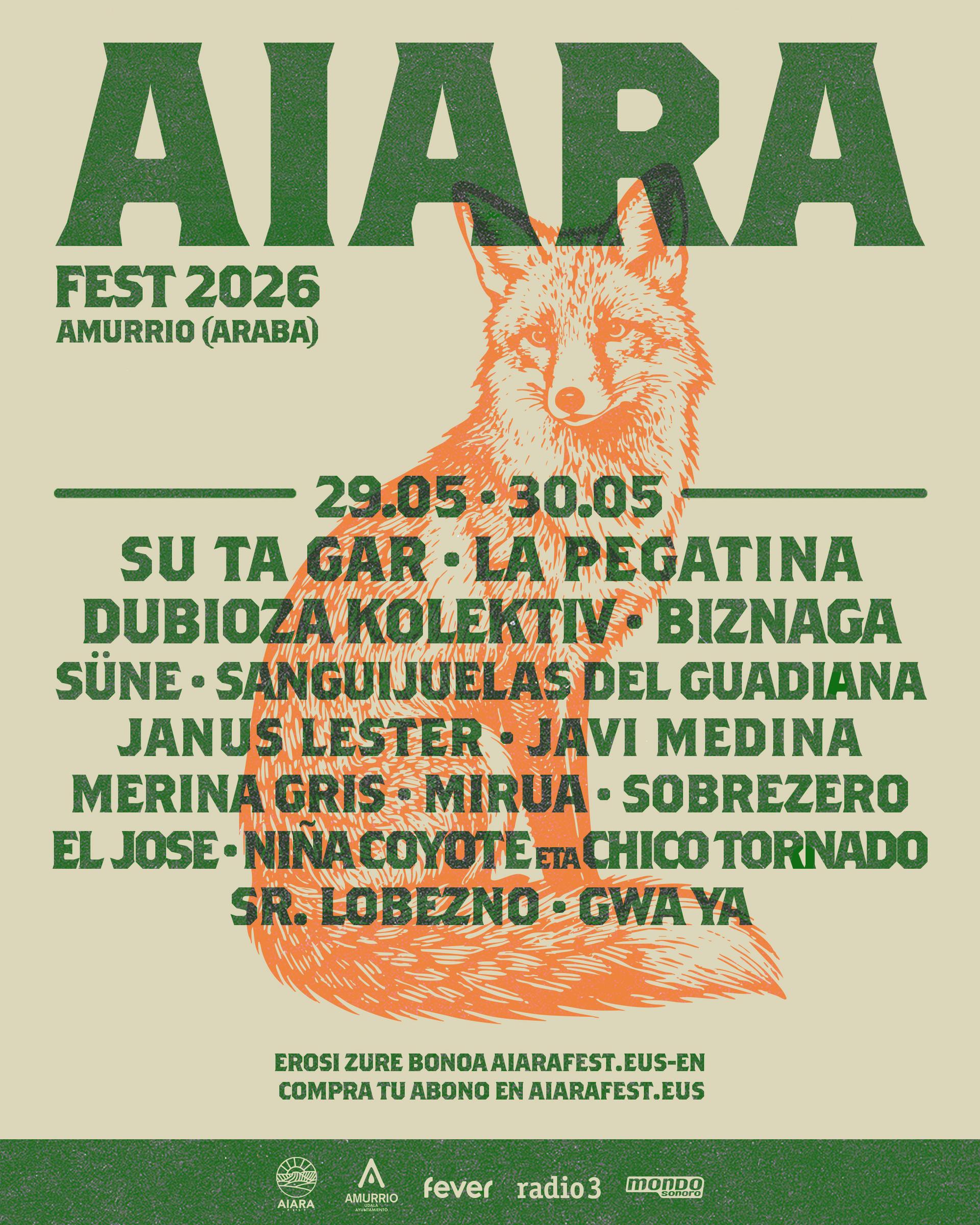 Rodeado de paisajes verdes y naturaleza, Aiara Fest celebrará su segunda edición los días 29 y 30 de mayo de 2026 en Amurrio (Álava),