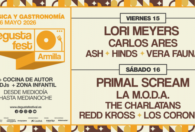 Cartel completo del Degusta Fest Armilla 2026, el festival que fusiona música en directo con cocina de autor los días 15 y 16 de mayo